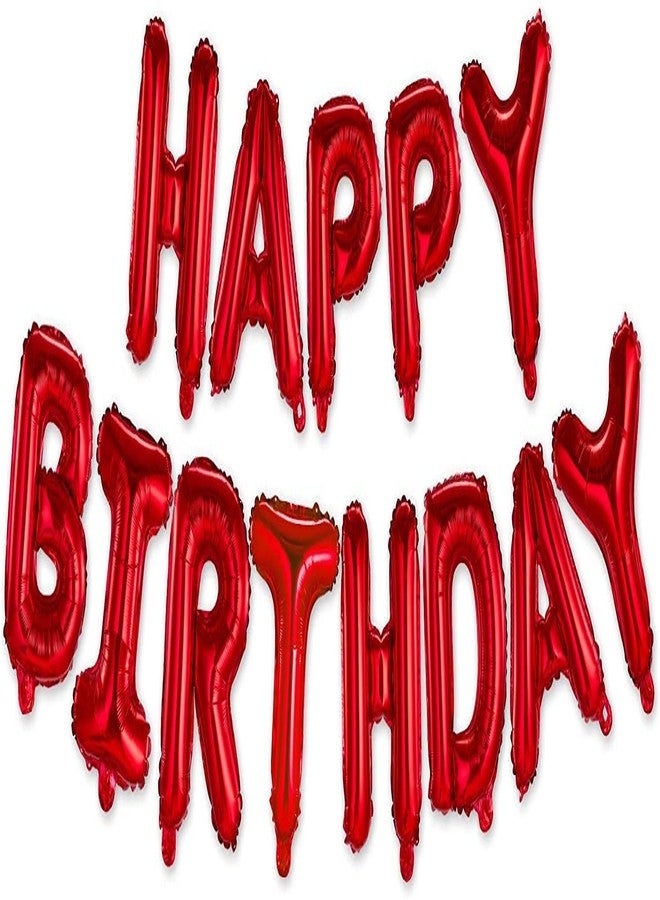 H B MSALA (DEVICE) HBM Happy Birthday Banner Foil Letters | Inflatable Party Decor and Event Decorations for Kids and Adults | Reusable, Ecofriendly Fun (Red) - Image 1
